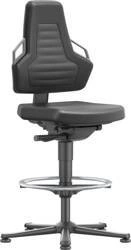 Krzesło obrotowe warsztatowe do pracy Nexxit 3 pianka integralna uchwyty szare