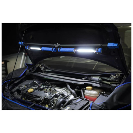 Lampa na maskę silnika COB-LED z akumulatorem i mocowaniem rozporowym 2 lampy robocze COB-LED, BGS 85306