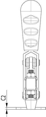 Docisk szybkomocujący, pionowy, wielkość 2