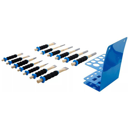 Zestaw wybijaków zawleczek / punktaków / przecinaków płaskich z ochroną dłoni 13 szt., BGS 74596