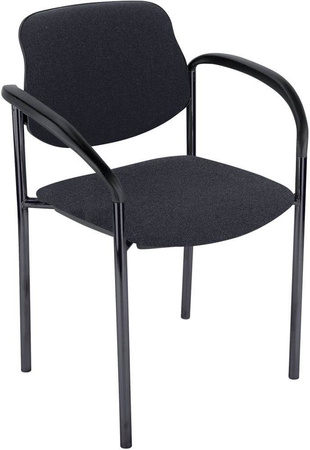 Krzesło tapicerowane konferencyjne do biura 4 szt czarne