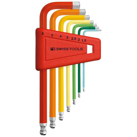 Zestaw 7 kluczy imbusowych z kulką 5-8 mm Rainbow PB Swiss Tools 212.H-6 RB