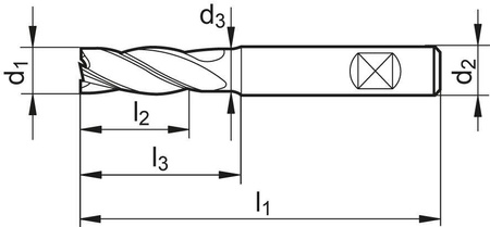Frez trzpieniowy pełnowęglikowy 12mm TiAlN typ UNI 4-ostrz. HA 35-38° FORMAT