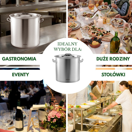 Garnek gastronomiczny ze stali nierdzewnej Ø40 cm, pojemność 50 l KINGHoff