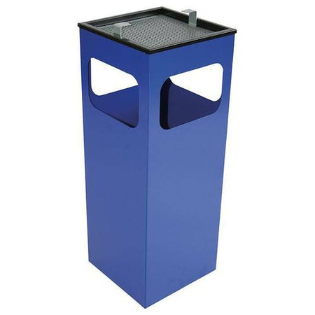 Popielnica stojąca z koszem na śmieci niebieska
