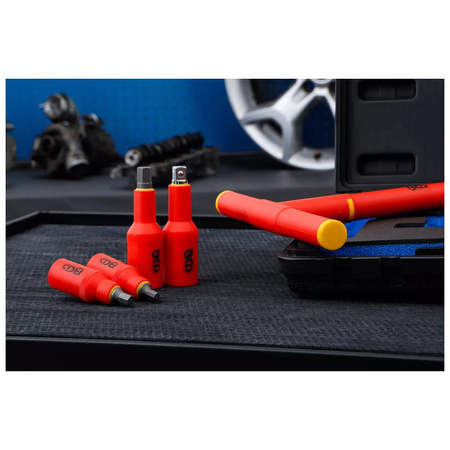 Zestaw 10 nasadek z bitem VDE, gniazdo sześciokątne 4-10 mm, napęd 10 mm (3/8") i 12,5 mm (1/2"), BGS 7132