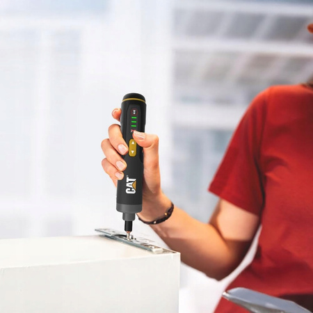 Wkrętak akumulatorowy 3,6 V Li‑Ion 1,5 Ah, 5 Nm, 26 bitów, walizka CAT DX1110