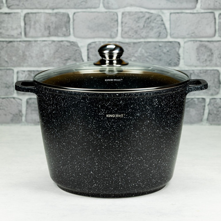 Garnek z powłoką marmurową Ø24 cm, pojemność 6,2 l, czarny KINGHoff
