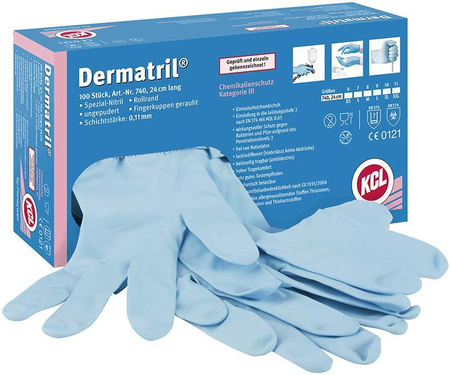 Rękawiczki jednorazowe nitrylowe Dermatril 740 rozmiar 6 100 szt.