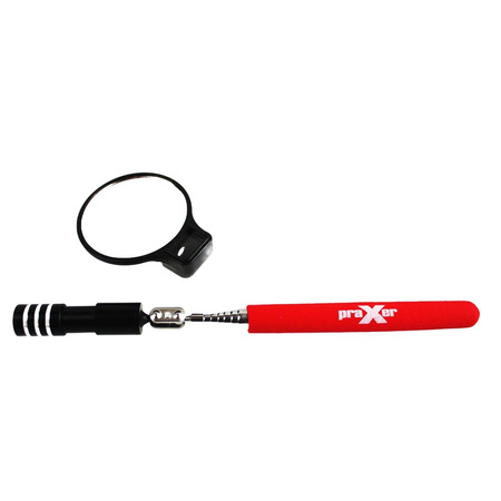 Lusterko inspekcyjne teleskopowe z LED i magnesem 53 mm, uchwyt 740 mm PRAXER