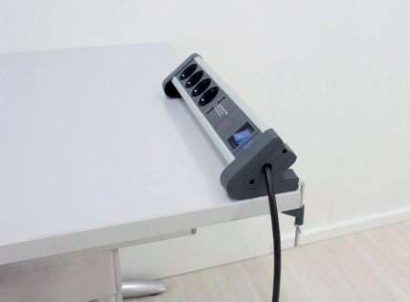 Listwa zasilająca 6 gniazd 240V 2x USB ALUX kabel 1,5m