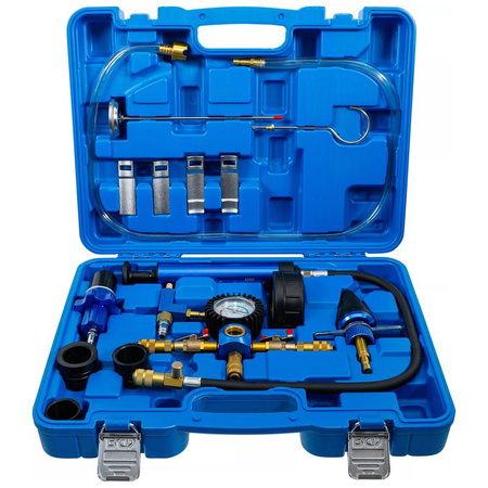 Zestaw narzędzi do testowania ciśnienia i napełniania układu chłodzenia 13 szt., BGS 74405