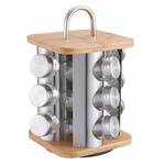 Pojemnik na przyprawy, stal-szkło-bambus, zestaw 13 elementów Klausberg