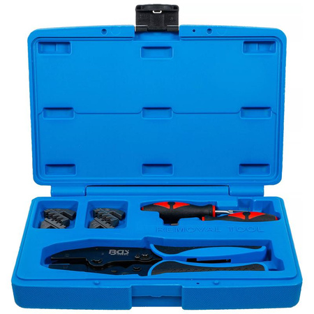 Zestaw szczypiec do zaciskania i narzędzi do odblokowywania wtyków z 2 parami szczęk, BGS 70929