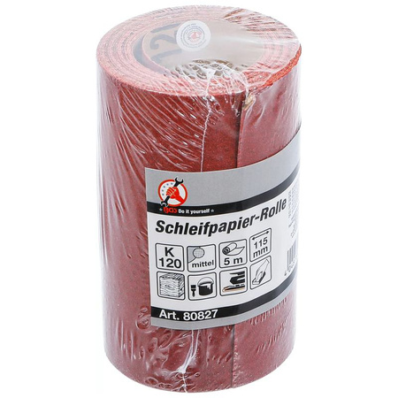 Papier ścierny w rolce 115 mm x 5 m uziarnienie 120, BGS Diy 80827