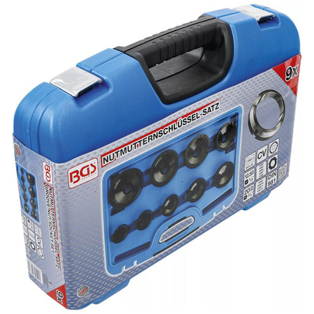 Zestaw kluczy do nakrętek rowkowych zęby wewnętrzne KM4-KM12 9 szt., BGS 8327