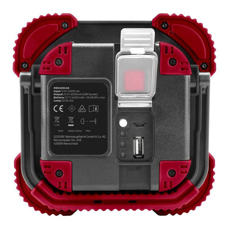 Kompaktowy reflektor LED z akumulatorem i powerbankiem, GEDORE RED, R95400145