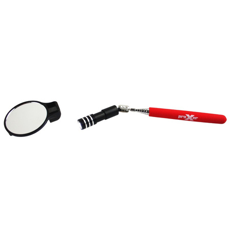 Lusterko inspekcyjne teleskopowe z LED i magnesem 53 mm, uchwyt 740 mm PRAXER