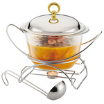 Podgrzewacz do potraw , szklany, 4 l, stojak ze stali nierdzewnej, Klausberg KB-7920