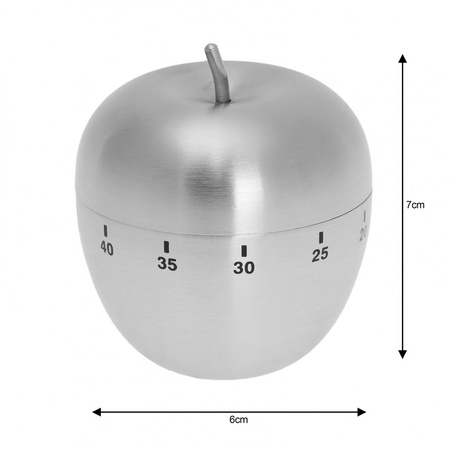 Stalowy minutnik kuchenny w kształcie jabłka KINGHoff
