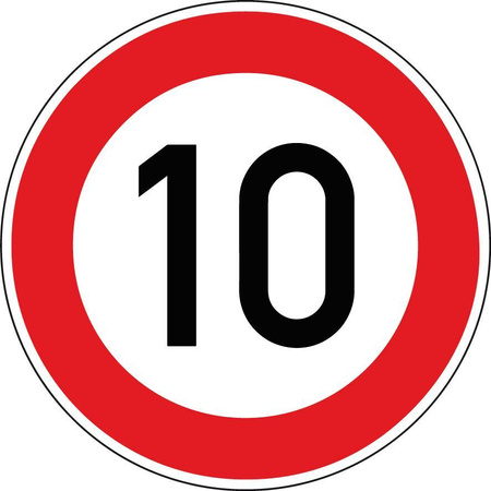 Znak drog 274-10 okrągły ograniczenie 10 km/h