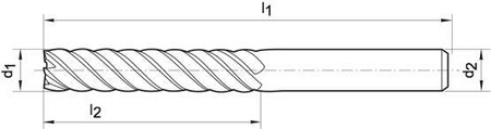 Frez wieloostrzowy WHN, pełnowęglikowy TiALN,chwyt HA,6-ostrz.8mm FORMAT