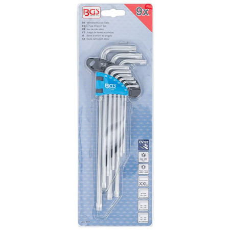 Zestaw kluczy imbusowych Torx Plus TS10-TS50 9 szt., BGS 777