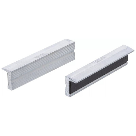 Szczęki ochronne do imadła aluminiowego, poziomy profil V, szerokość 125 mm, 2 szt., BGS 9282