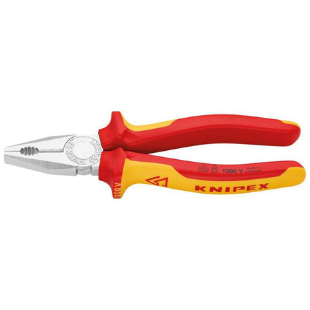 Szczypce uniwersalne z rękojeściami izolowanymi VDE 180 mm KNIPEX 03 06 180