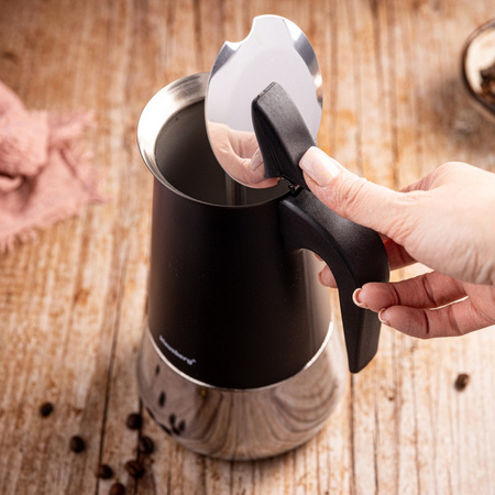 Kawiarka, zaparzacz do kawy ze stali 12 filiżanek, czarno-srebrny, Klausberg