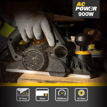 Strug elektryczny CAT DX86 900 W, szerokosć strugania 82 mm, głębokosć strugania 3 mm, podwójne noże DX86 CAT