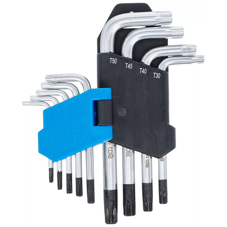 Zestaw krótkich kluczy imbusowych Torx z otworem T10-T50 9 szt., BGS 809