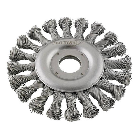 Szczotka tarczowa, drut ze stali nierdzewnej, pleciony 125x mm FORMAT