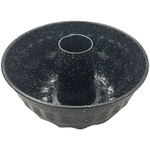 Forma, metalowa, okrągła z dziurką, z powłoką nieprzywieralną, czarna, średnica 22 cm, Klausberg, KB-7839