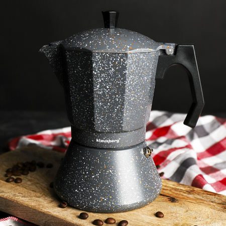 Kawiarka espresso, szary marmurek 12 filiżanek Klausberg
