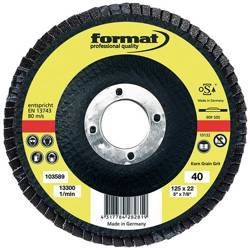 Ściernica listkowa talerzowa, wzmocniona włóknem szkalnym, prosta125mm K60 FORMAT