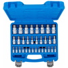 Zestaw 32 nasadekz bitem, gniazdo sześciokątne 2-19 mm / 1/4 - 9/16", metryczne i calowe, napęd 6,3 mm (1/4"), 10 mm (3/8"), 12,5 mm (1/2"), BGS 74258