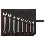 Zestaw 8 kluczy płasko-oczkowych 8-19 mm, w zwijanym etui, DIN 3113A FORMAT