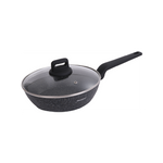 Patelnia z pokrywką aluminiowa, czarny marmurek Ø24 cm, Klausberg