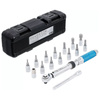 Klucz dynamometryczny 6,3 mm (1/4") 3-24 Nm z grzechotką i zestawem nasadek z bitem, BGS 72088