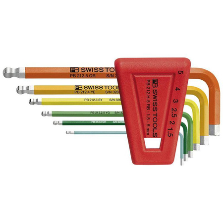 Zestaw kluczy imbusowych z kulką 1,5-10 mm Rainbow PB Swiss Tools Tools