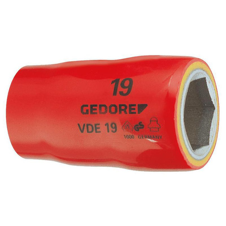 Izolowana nasadka VDE 1/2" sześciokątna 30 mm, Gedore VDE 19 30, 6123750