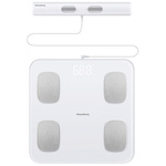 Waga łazienkowa z uchwytem elektroniczna biała analiza składu ciała Klausberg