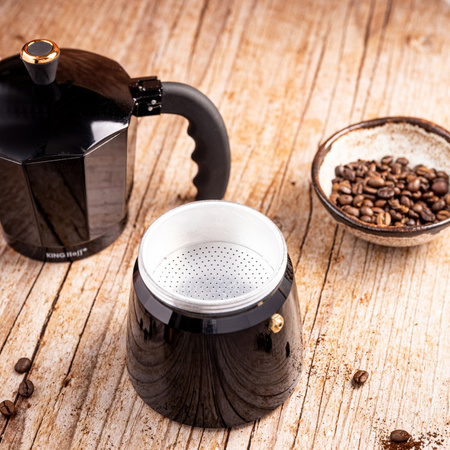 Aluminiowa kawiarka ciśnieniowa do kawy, 12 filiżanek, czarny/rose gold KINGHoff