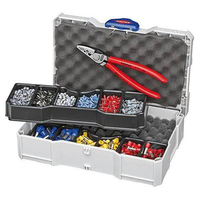 Zestaw tulejek kablowych izolowanych i nieizolowanych (1190 szt.) ze szczypcami do zgniatania tulejek kablowych w skrzynce TANOS MINI-systainer KNIPEX 97 90 06
