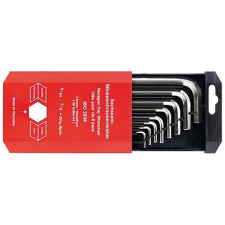 Zestaw kluczy trzpieniowych, kątowych, do śrub z łbem z gniazdem 6-kąt. 5/64"-3/8"x mm FORMAT