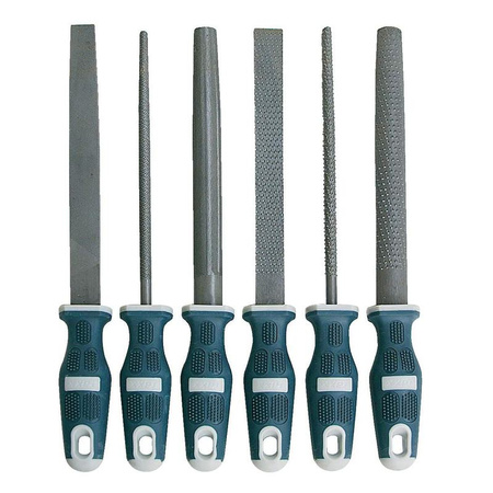 Zestaw 6 pilników i tarników 200 mm, twardość pilników 62-68 HRC, twardość tarników 58-62 HRC, RAXX