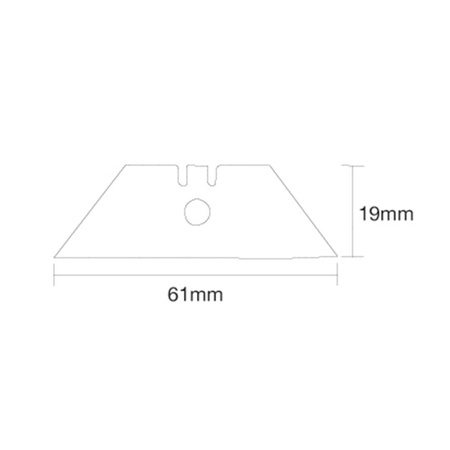 Ostrza trapezowe z otworem po środku 0,6 mm, Silverline 196587 - 10 szt.