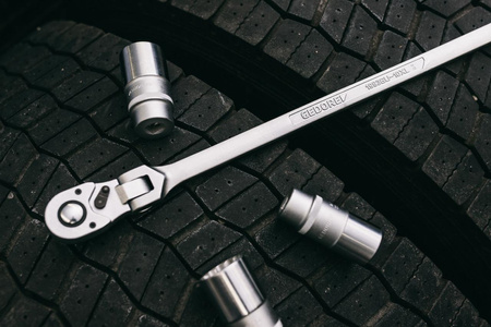 Przegubowa dźwigniowa grzechotka przełączana 1/2" extra długa, 600 mm, Gedore 1993 GU-10 XL, 2018934