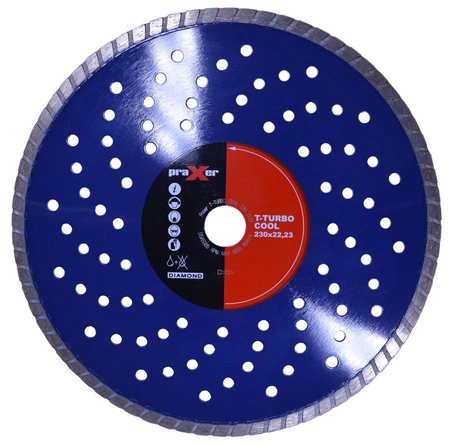 Tarcza diamentowa z otworami chłodzącymi T-TURBO COOL 230mm PRAXER